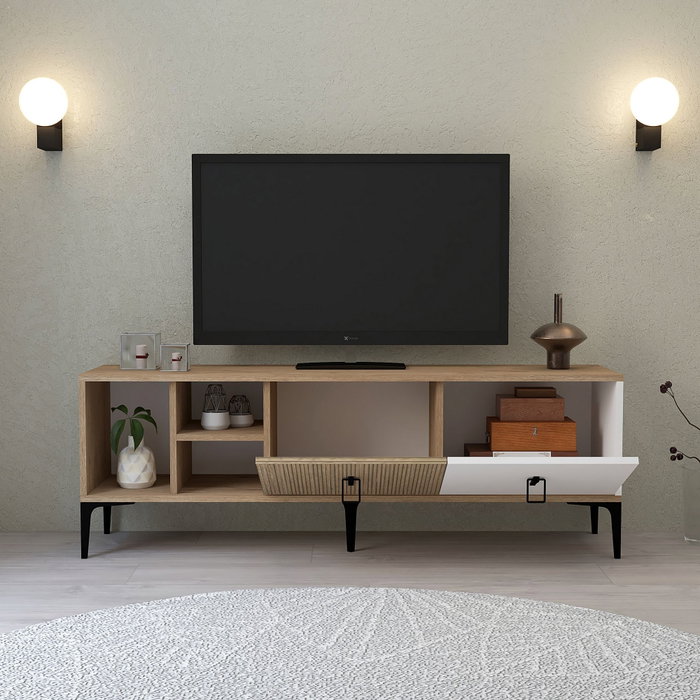 Hanah Home Era 3506 Soporte para TV Roble y Blanco